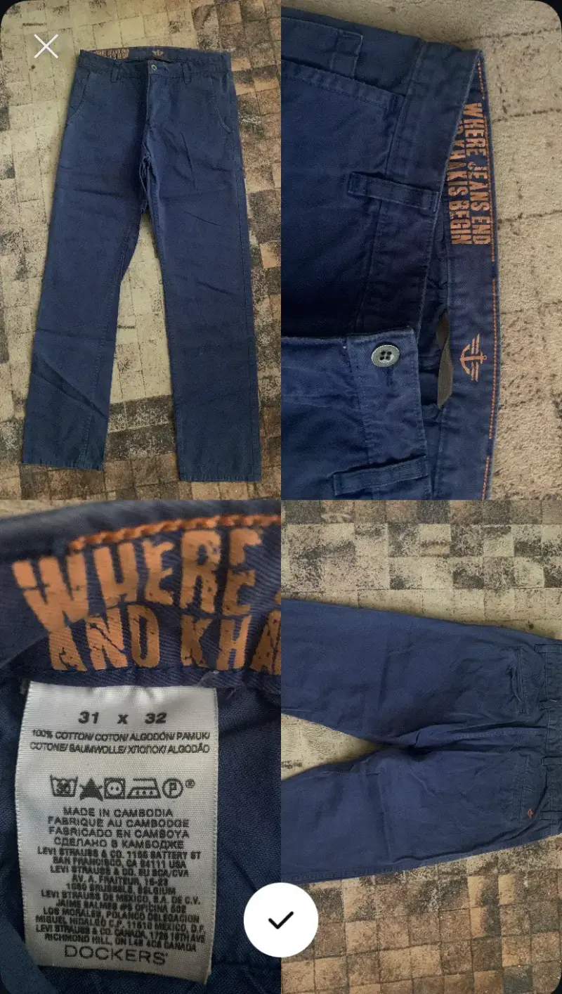 Pantalones Dockers azul marino talla 31x32