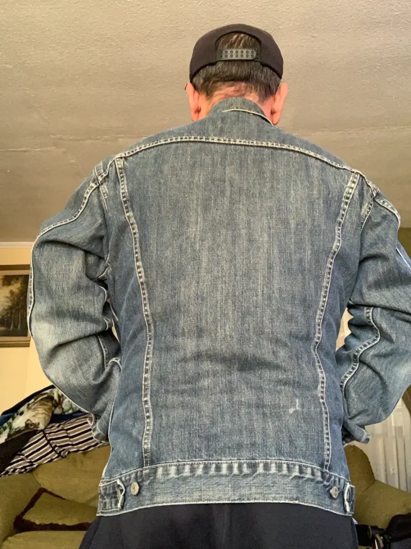 Chaqueta de mezclilla azul para hombre - 2