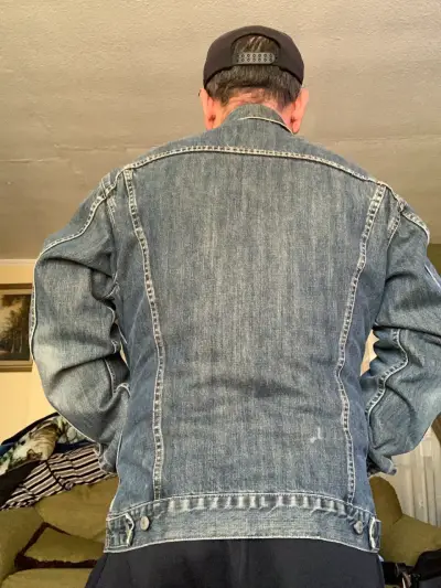 Chaqueta de mezclilla azul para hombre - miniatura 2