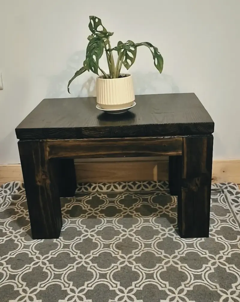 Mesa de centro de madera oscura estilo rústico - 3