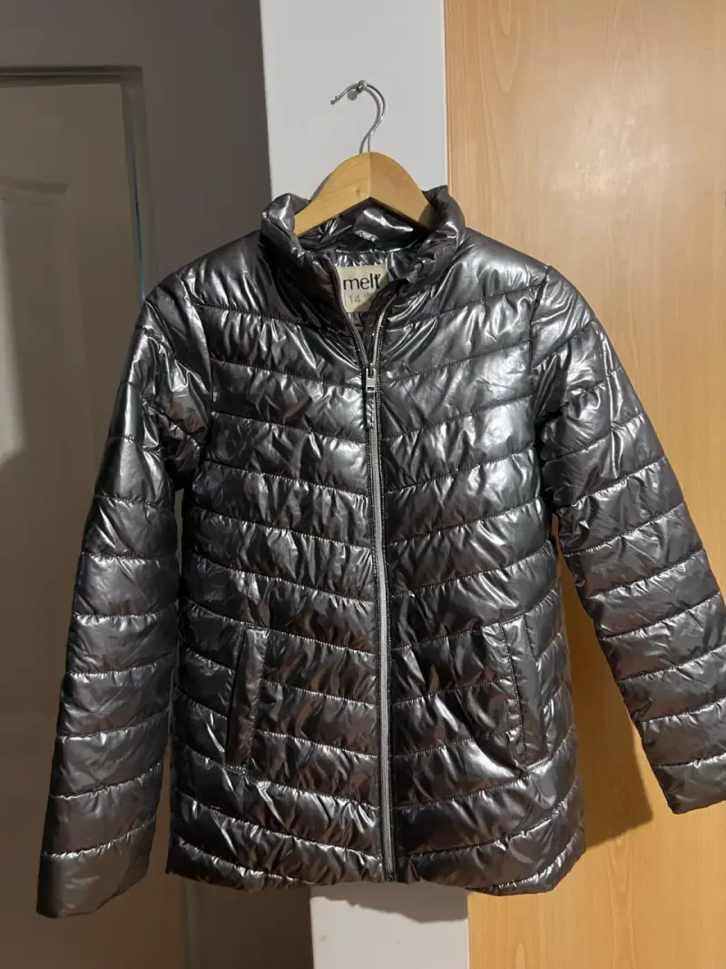 Chaqueta acolchada plateada Melt para niña - 1