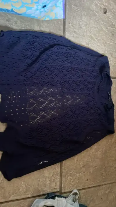 Polera tejida azul marino Melody Garden - miniatura 1