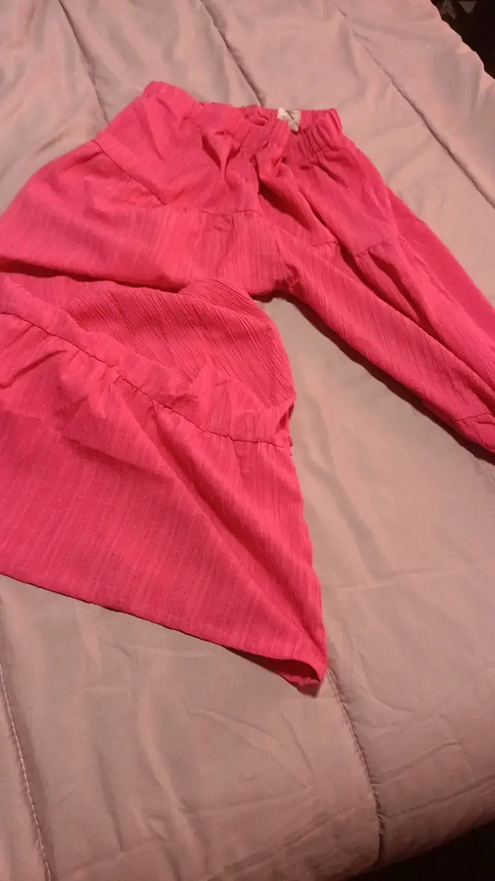 Pantalones sueltos rosados para mujer de gasa