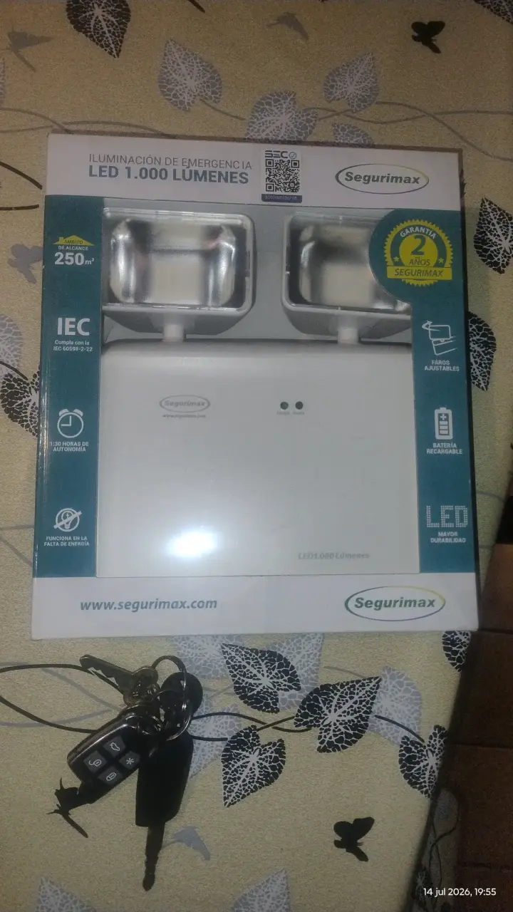 Luz de emergencia LED 1000 lúmenes Segurimax