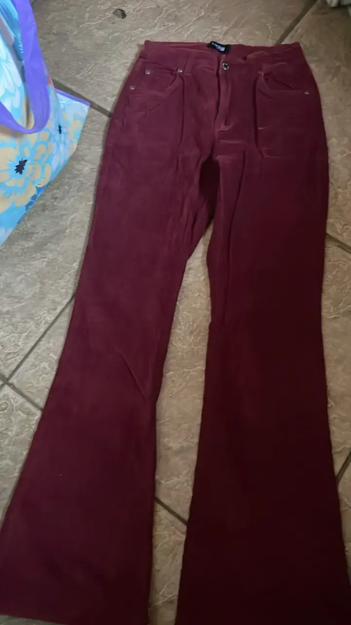 Pantalones de pana burdeos para mujer - 3