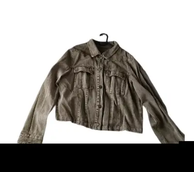 Chaqueta de mezclilla marrón para mujer - miniatura 1