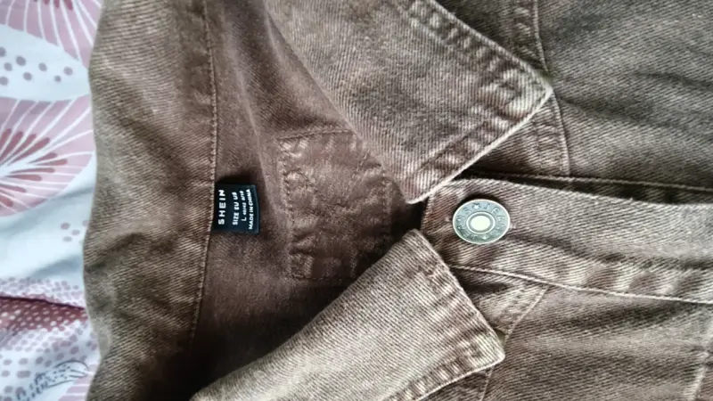 Chaqueta de mezclilla marrón para mujer - 2