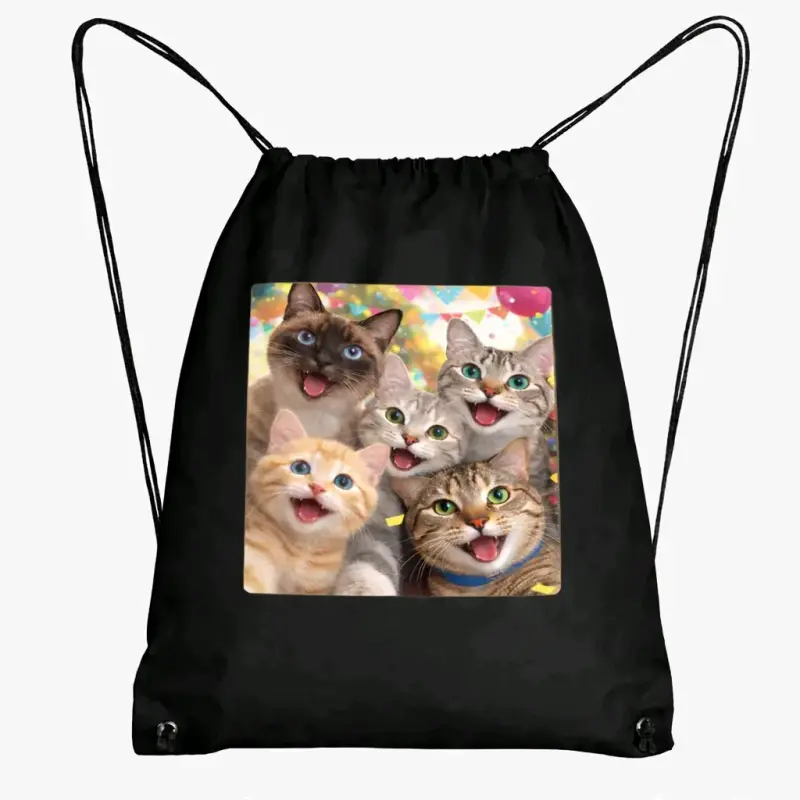 Polera negra con estampado de gatos 'I Love Cat' - 4