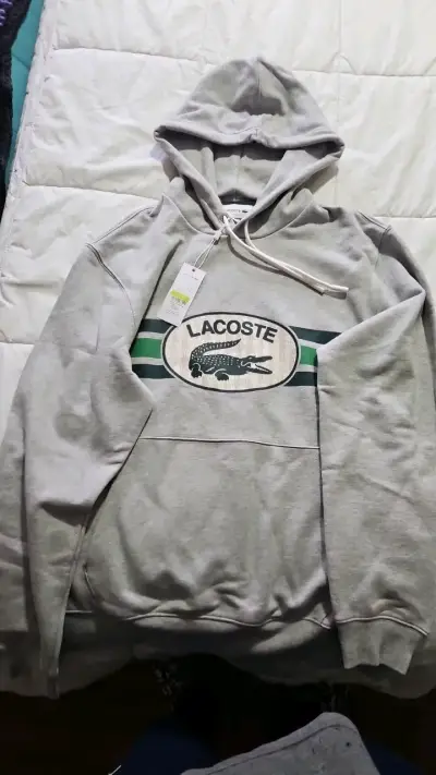 Polerón con capucha Lacoste gris para hombre - miniatura 1
