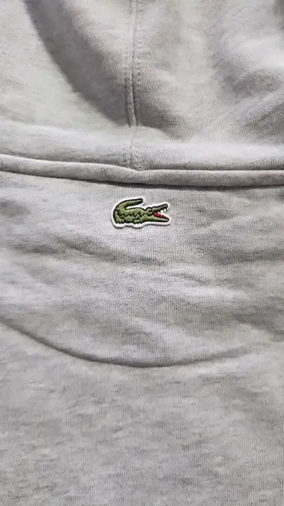 Polerón con capucha Lacoste gris para hombre - miniatura 3