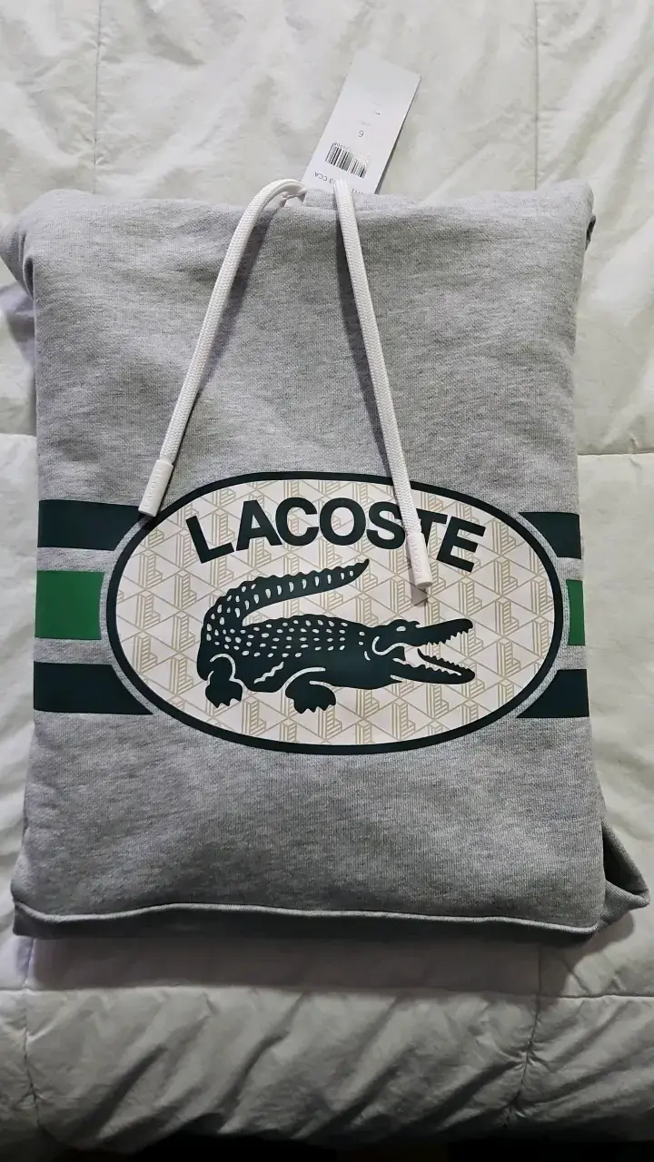 Polerón con capucha Lacoste gris para hombre - 4