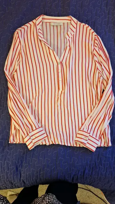 Blusa a rayas rojas y blancas Privilege XL - miniatura 1