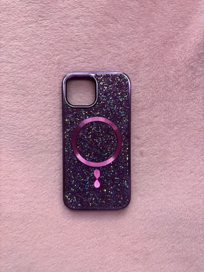 Carcasa iPhone 15 Brillo Morado Magnética MagSafe