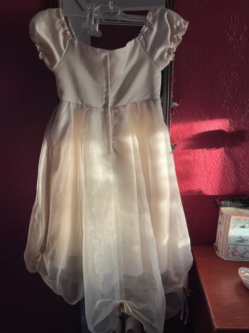 Vestido de ceremonia para niña en color marfil - 4