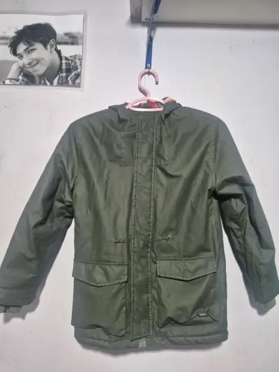 Parka verde para niño Colloky con forro polar - miniatura 1