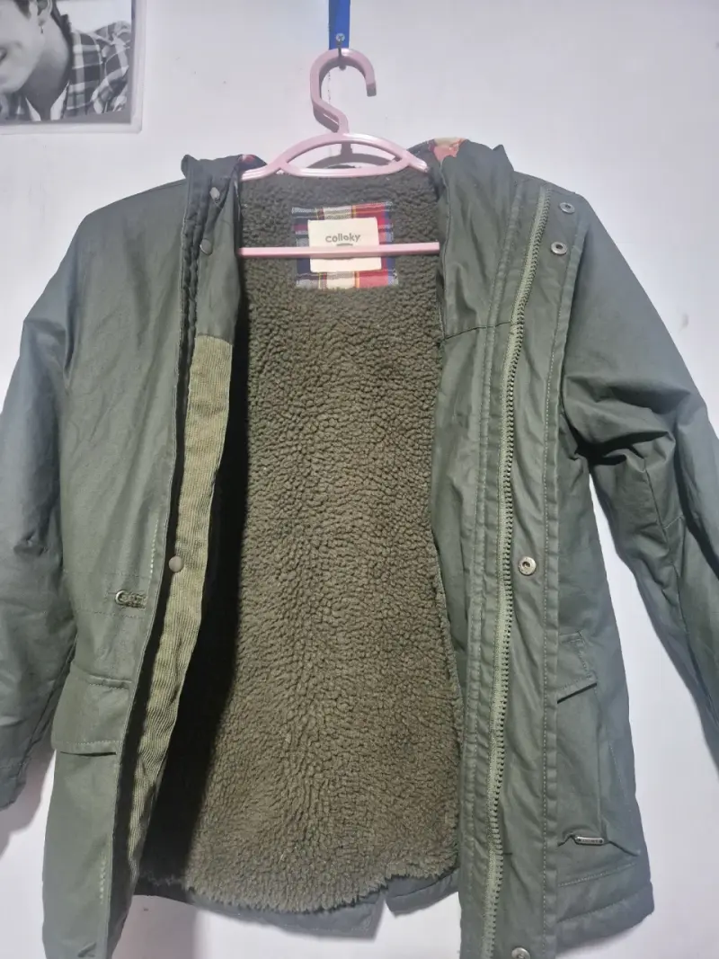 Parka verde para niño Colloky con forro polar - 3