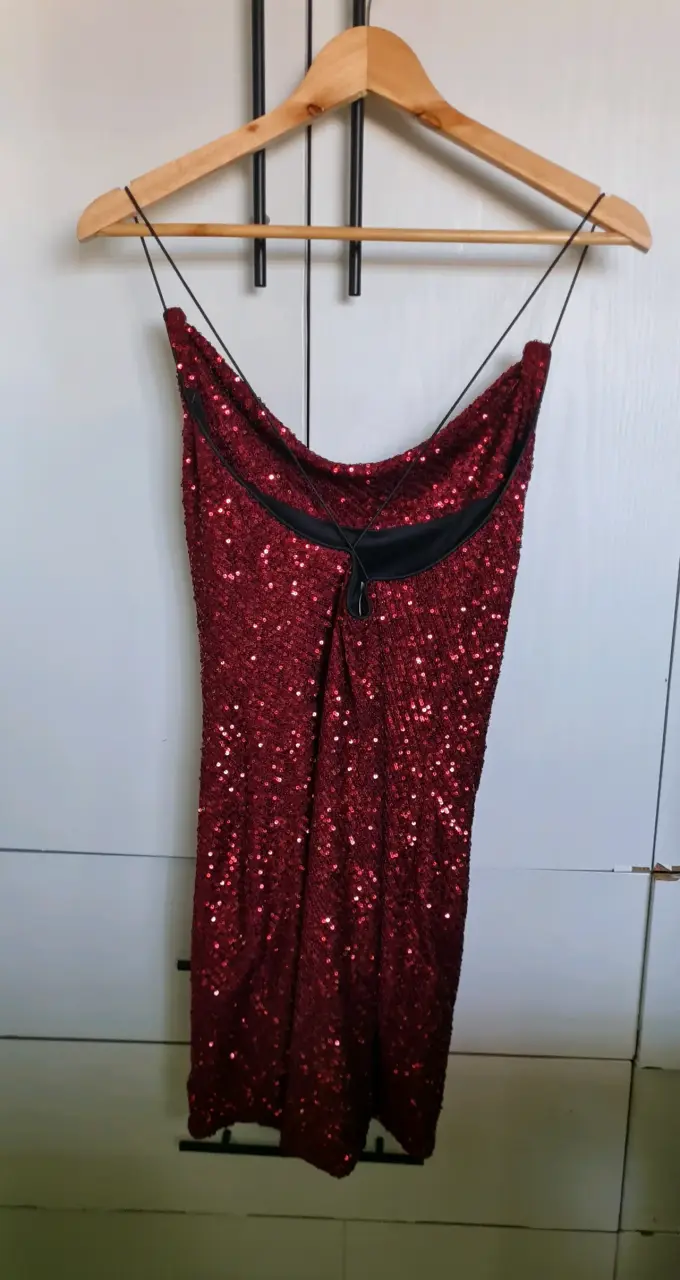 Vestido de lentejuelas rojo brillante - 2