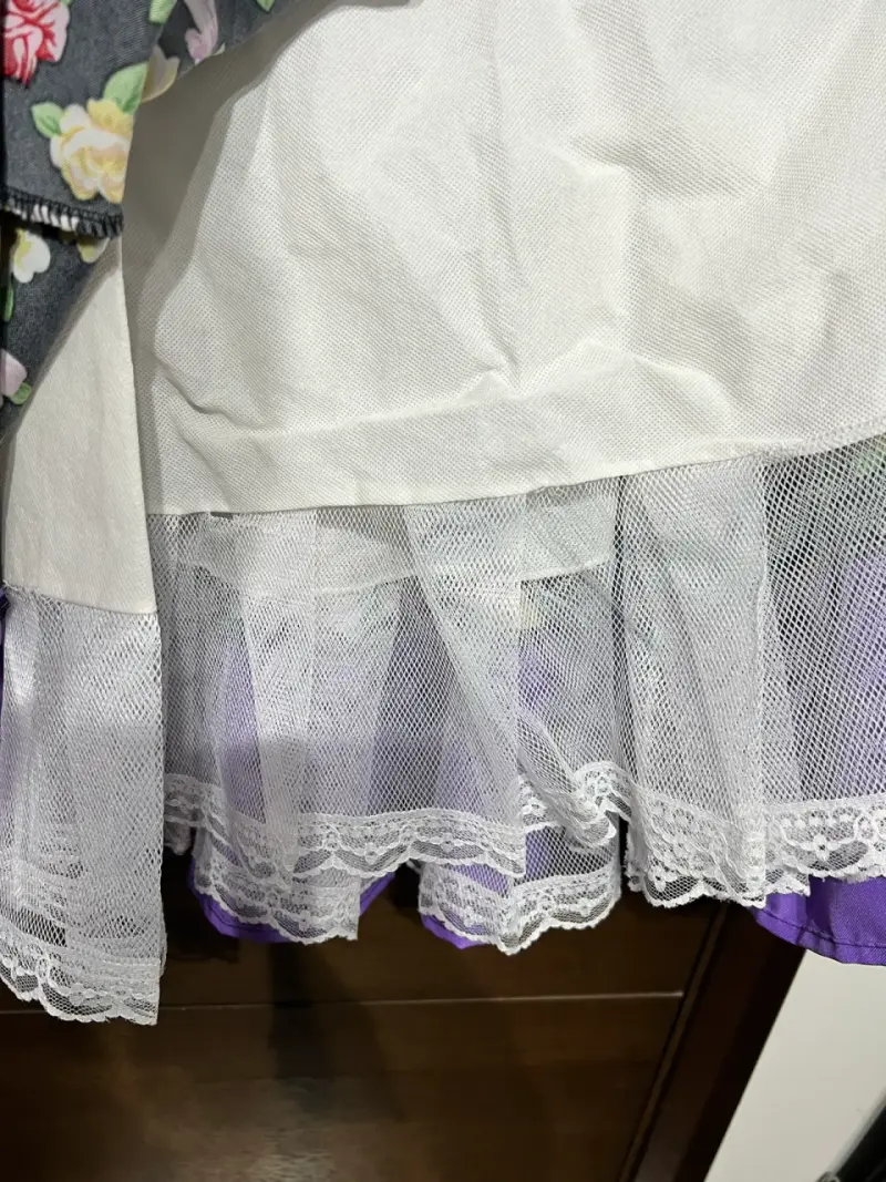 Vestido floral vintage con encaje y lazo - 3
