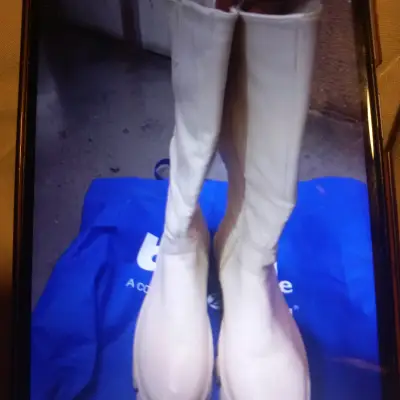 Botas beige de cuero para mujer - miniatura 2