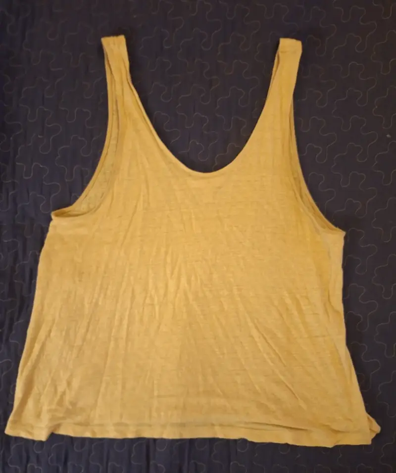 Polera sin mangas amarilla de lino H&M talla L