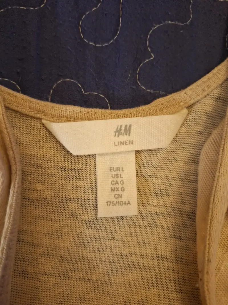 Polera sin mangas amarilla de lino H&M talla L - 2