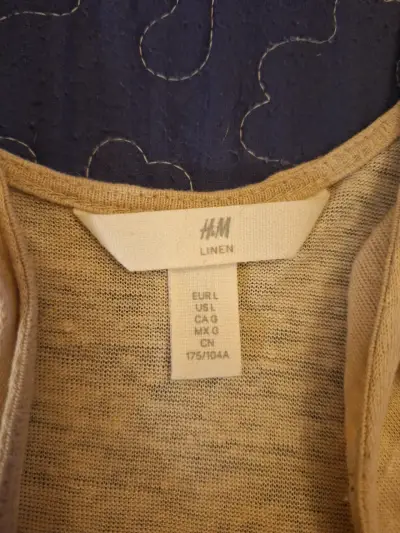 Polera sin mangas amarilla de lino H&M talla L - miniatura 2