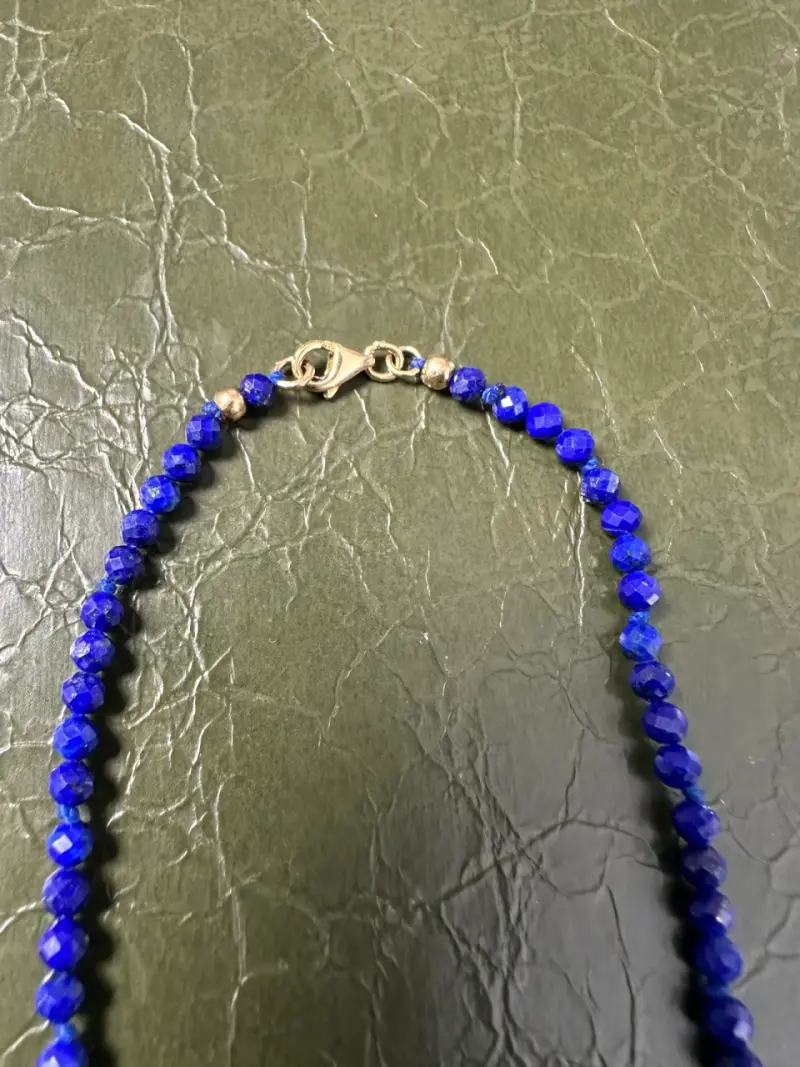 Collar Oro Italiano 750 y Lapislázuli Facetado - 5