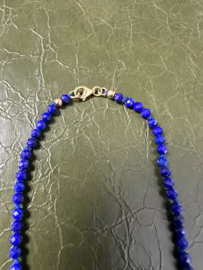 Collar Oro Italiano 750 y Lapislázuli Facetado - miniatura 5