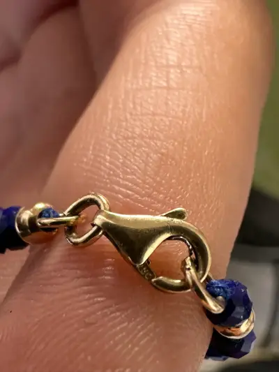 Collar Oro Italiano 750 y Lapislázuli Facetado - miniatura 6