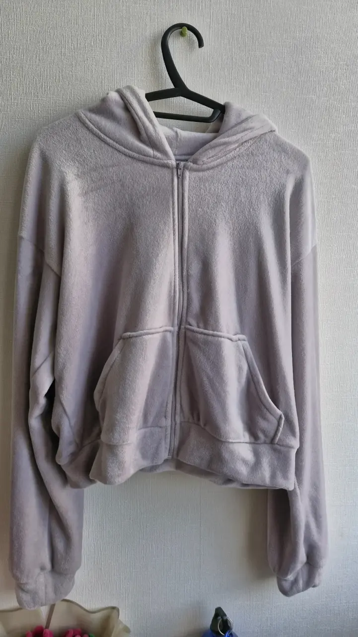 Polerón de terciopelo con capucha H&M lila - 2