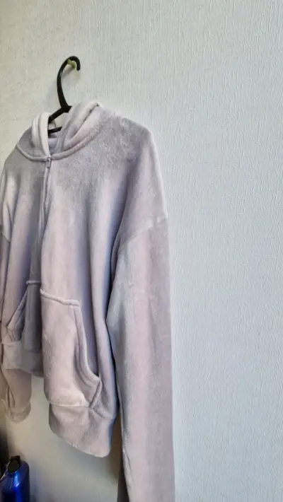 Polerón de terciopelo con capucha H&M lila - miniatura 5