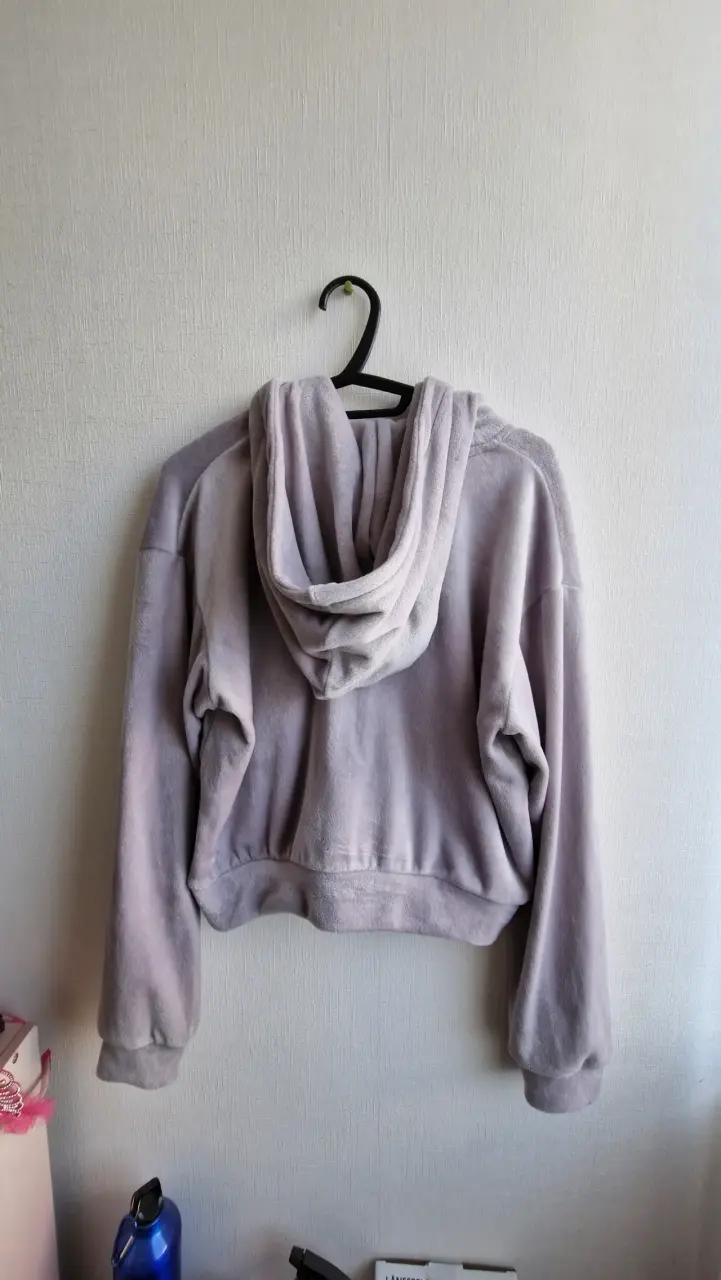 Polerón de terciopelo con capucha H&M lila - 6