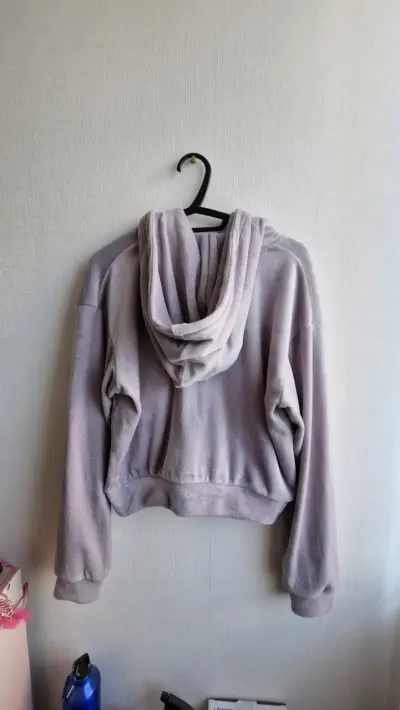 Polerón de terciopelo con capucha H&M lila - miniatura 6