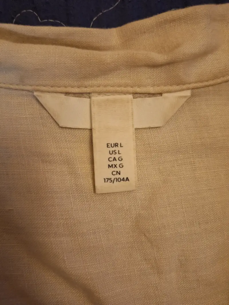Camisa de lino beige talla L para mujer - 2