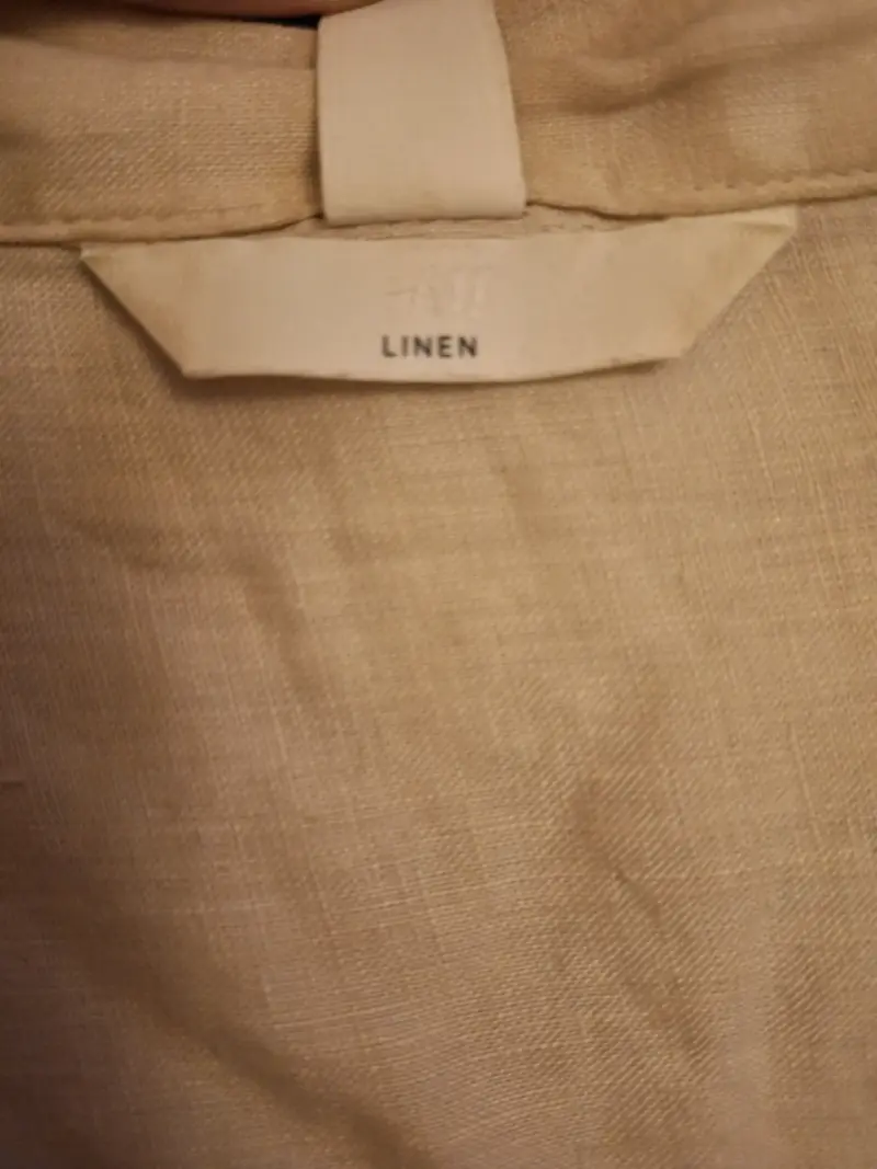 Camisa de lino beige talla L para mujer - 3