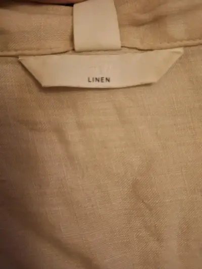 Camisa de lino beige talla L para mujer - miniatura 3