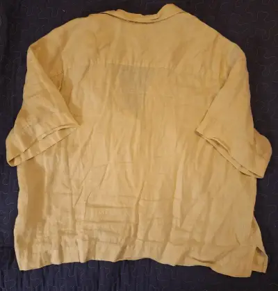 Camisa de lino beige talla L para mujer - miniatura 4