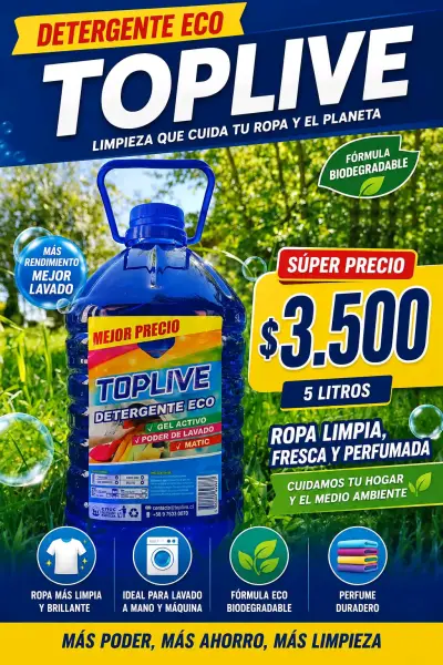 Detergente Eco Toplive 5 Litros Biodegradable - miniatura 1
