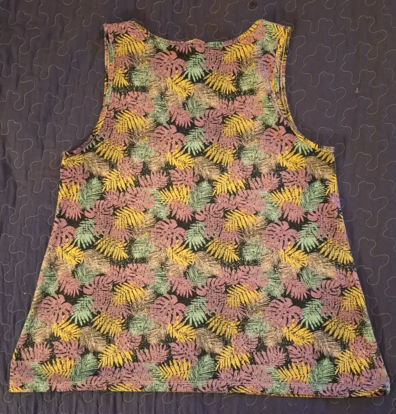 Polera sin mangas estampada tropical mujer talla M - 3