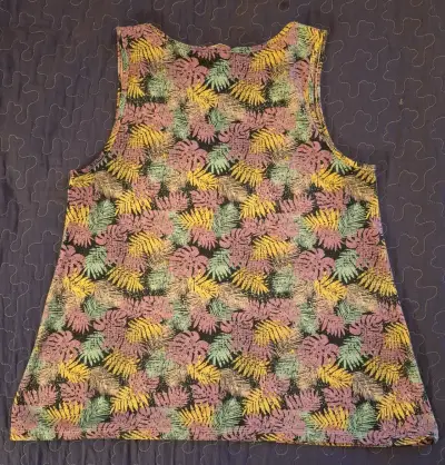 Polera sin mangas estampada tropical mujer talla M - miniatura 3