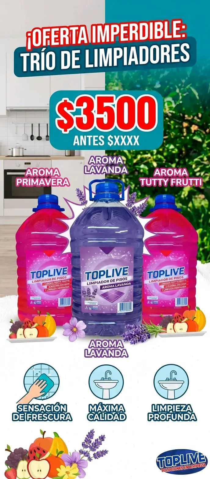 Trío de limpiadores de pisos Toplive 5L - 1
