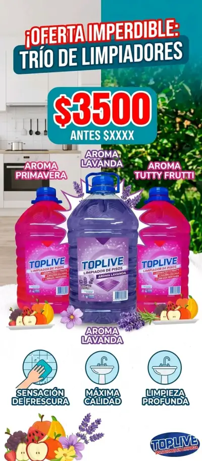 Trío de limpiadores de pisos Toplive 5L - miniatura 1