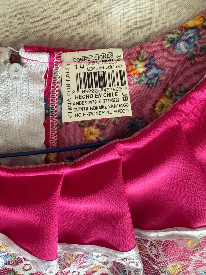 Vestido de huasa china talla 10 - 4