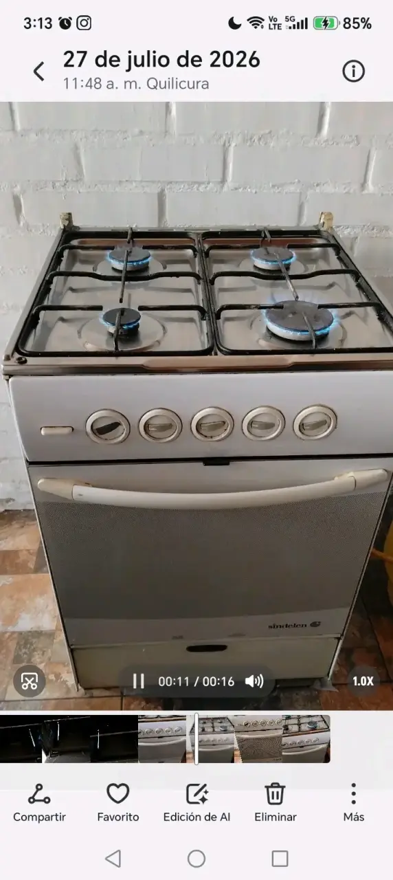 Cocina a gas Sindelen de 4 quemadores - 1