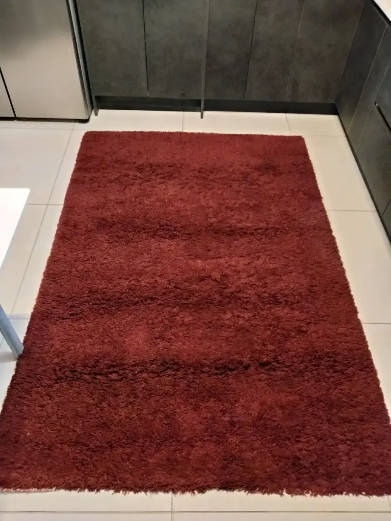 Alfombra shaggy roja para sala o dormitorio - 2