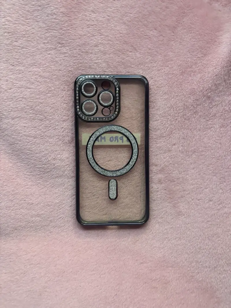 Carcasa iPhone 15 Pro Max Borde Negro Magnética