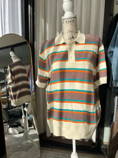 Polera Polo Rayada Zara Multicolor - miniatura 1