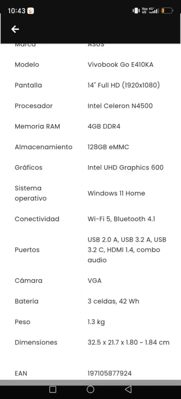 Laptop ASUS Vivobook Go E410KA - 6