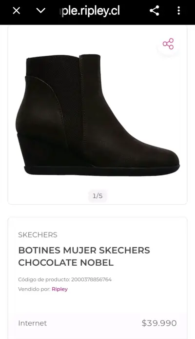 Botines Mujer Skechers Chocolate Nobel - miniatura 1