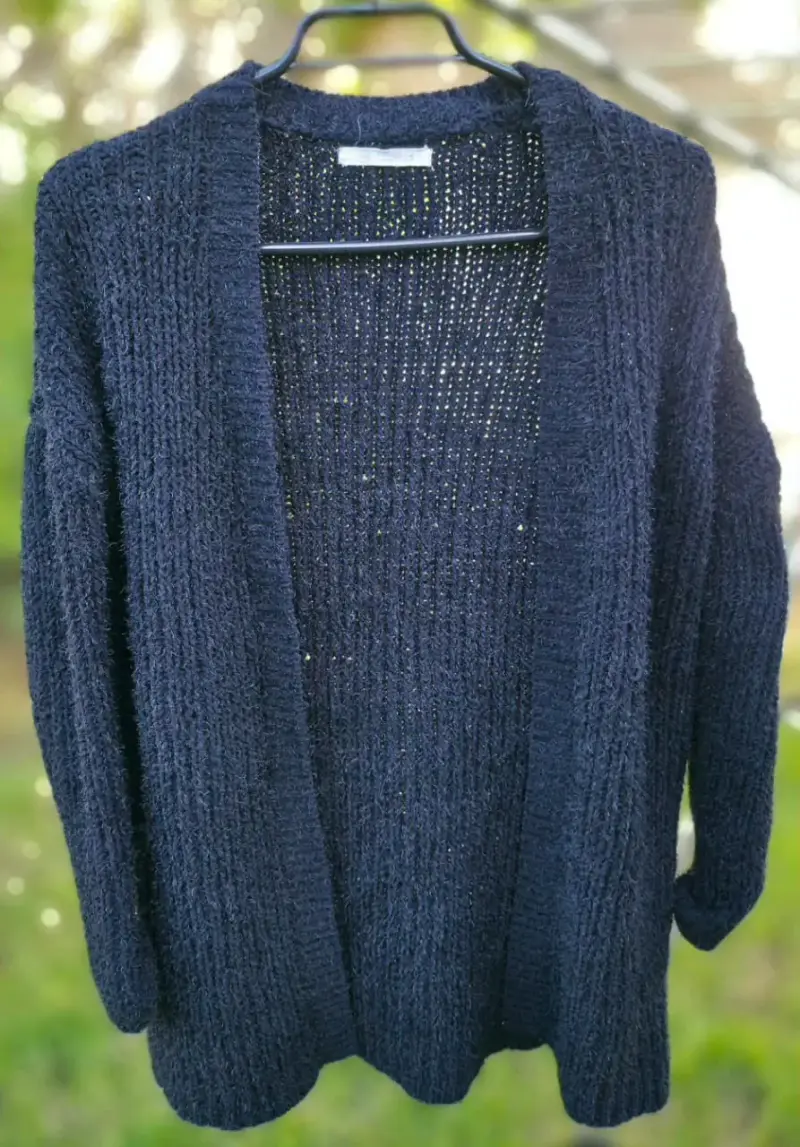 Cardigan abierto azul marino para mujer